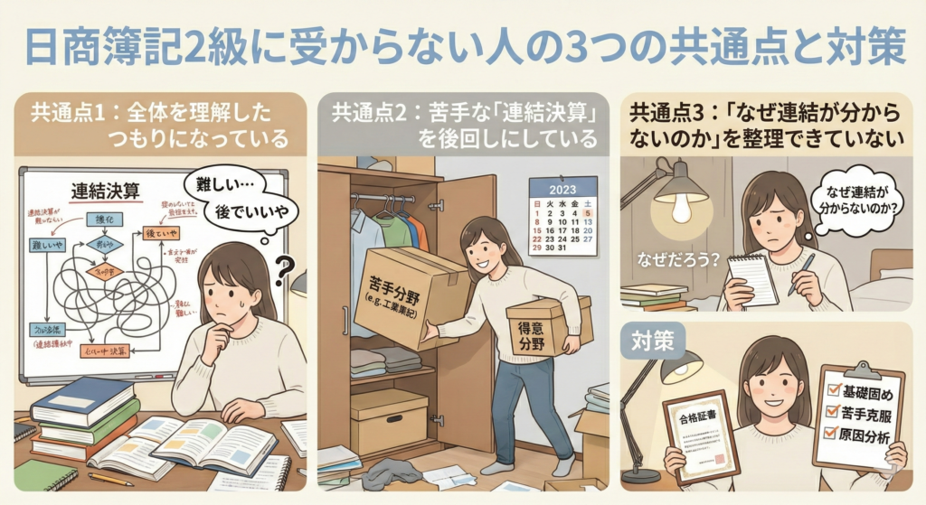 日商簿記2級に受からない人の特徴３